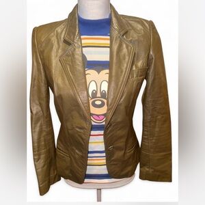 Brooks Tan Leather Women's Blazer